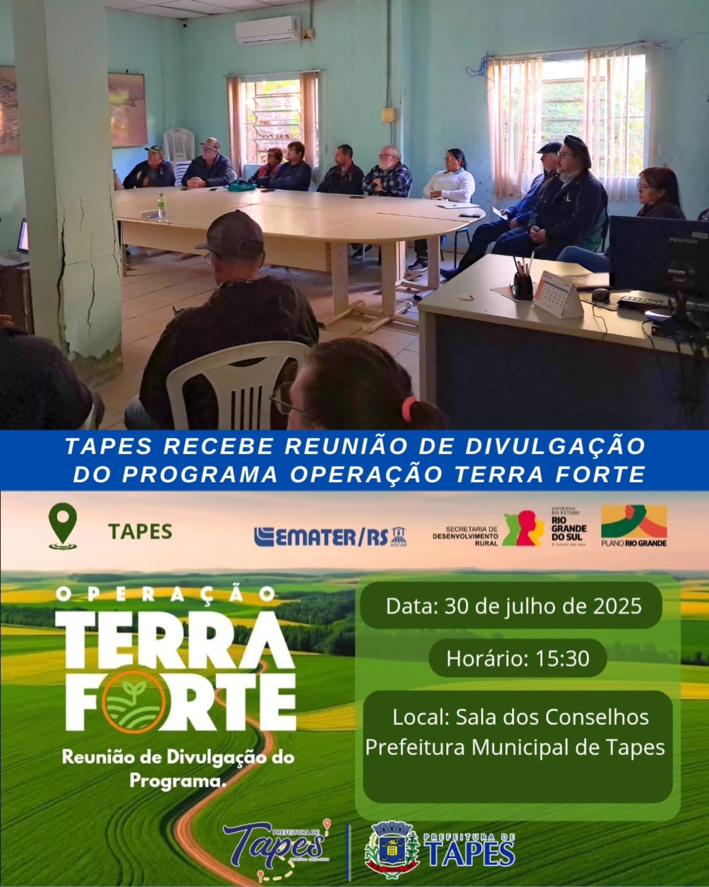 TAPES RECEBE REUNIÃO DE DIVULGAÇÃO DO PROGRAMA OPERAÇÃO TERRA FORTE