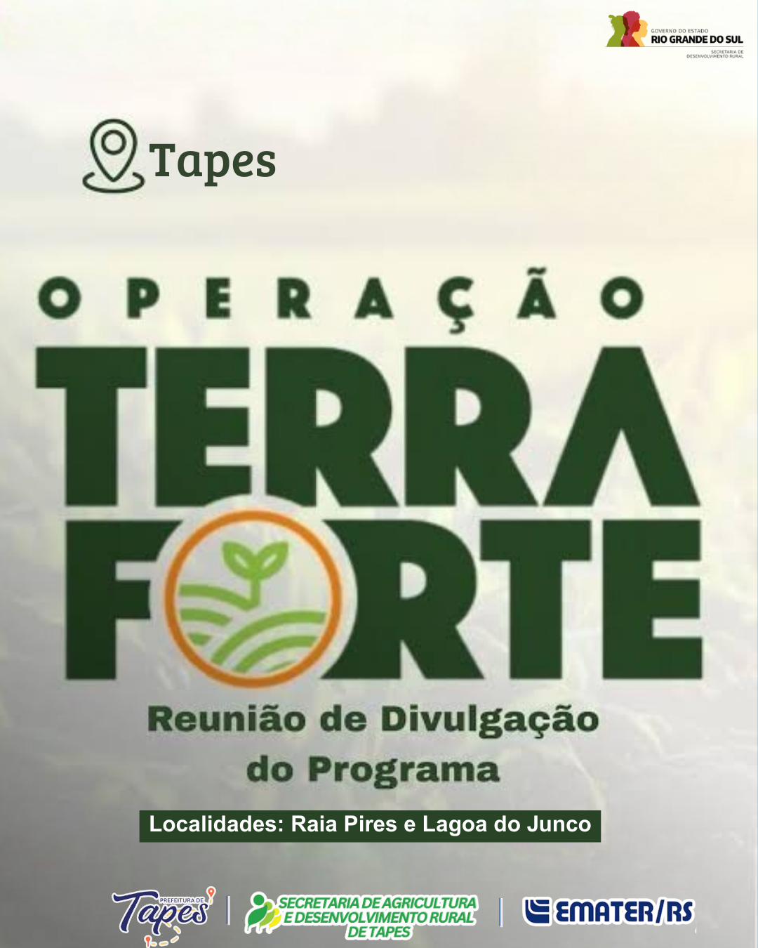 PROGRAMA TERRA FORTE CHEGA ÀS COMUNIDADES DE TAPES