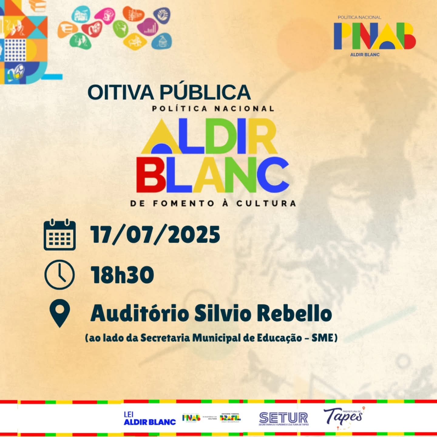 CONVITE PARA A ESCUTA PÚBLICA DA LEI ALDIR BLANC
