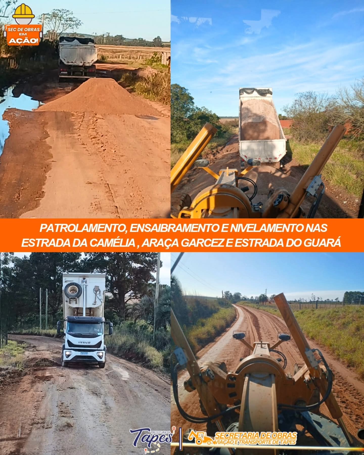 SECRETARIA DE OBRAS SEGUE COM TRABALHOS NAS ESTRADAS DO INTERIOR