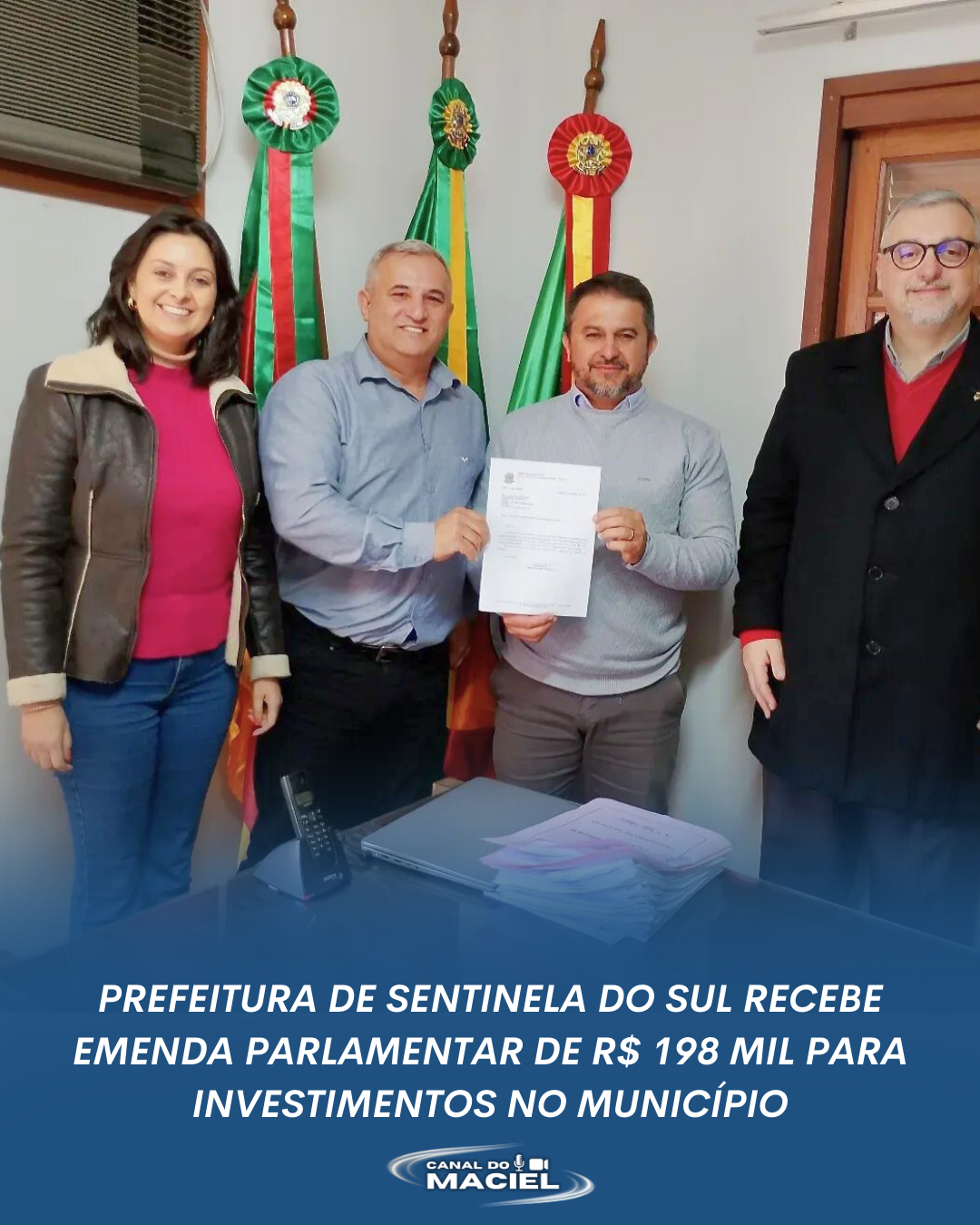 PREFEITURA DE SENTINELA DO SUL RECEBE EMENDA PARLAMENTAR DE R$ 198 MIL PARA INVESTIMENTOS NO MUNICÍPIO