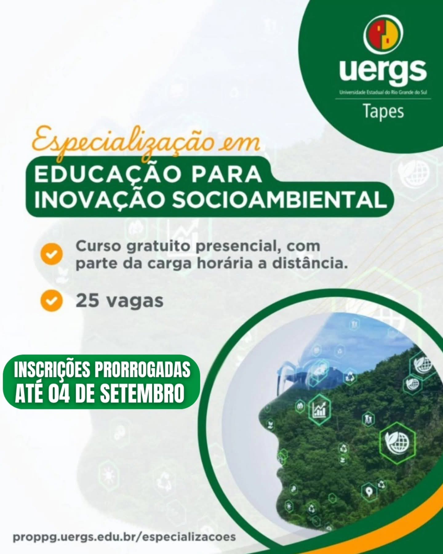 INSCRIÇÕES PRORROGADAS ATÉ 04 DE SETEMBRO PARA ESPECIALIZAÇÃO GRATUITA EM TAPES – UERGS