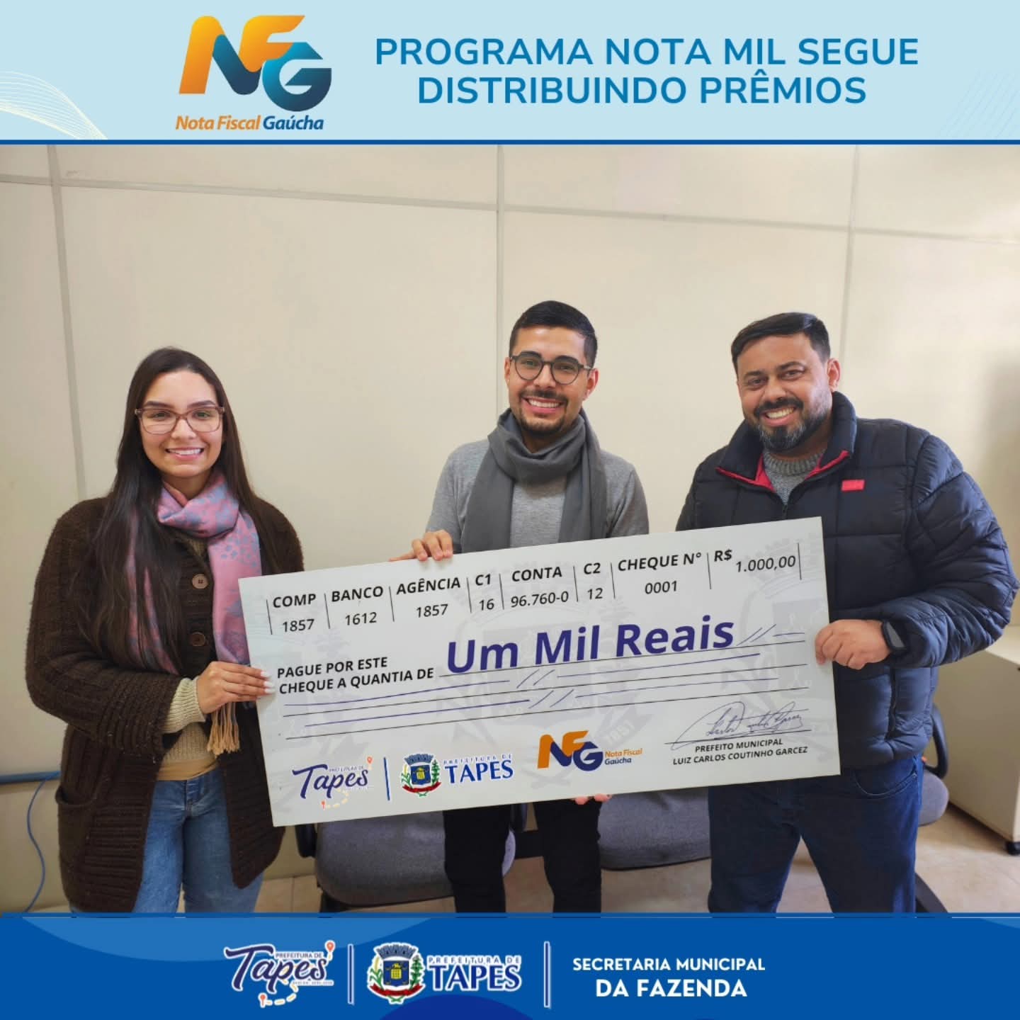 PROGRAMA NOTA MIL SEGUE PREMIANDO CONSUMIDORES EM TAPES