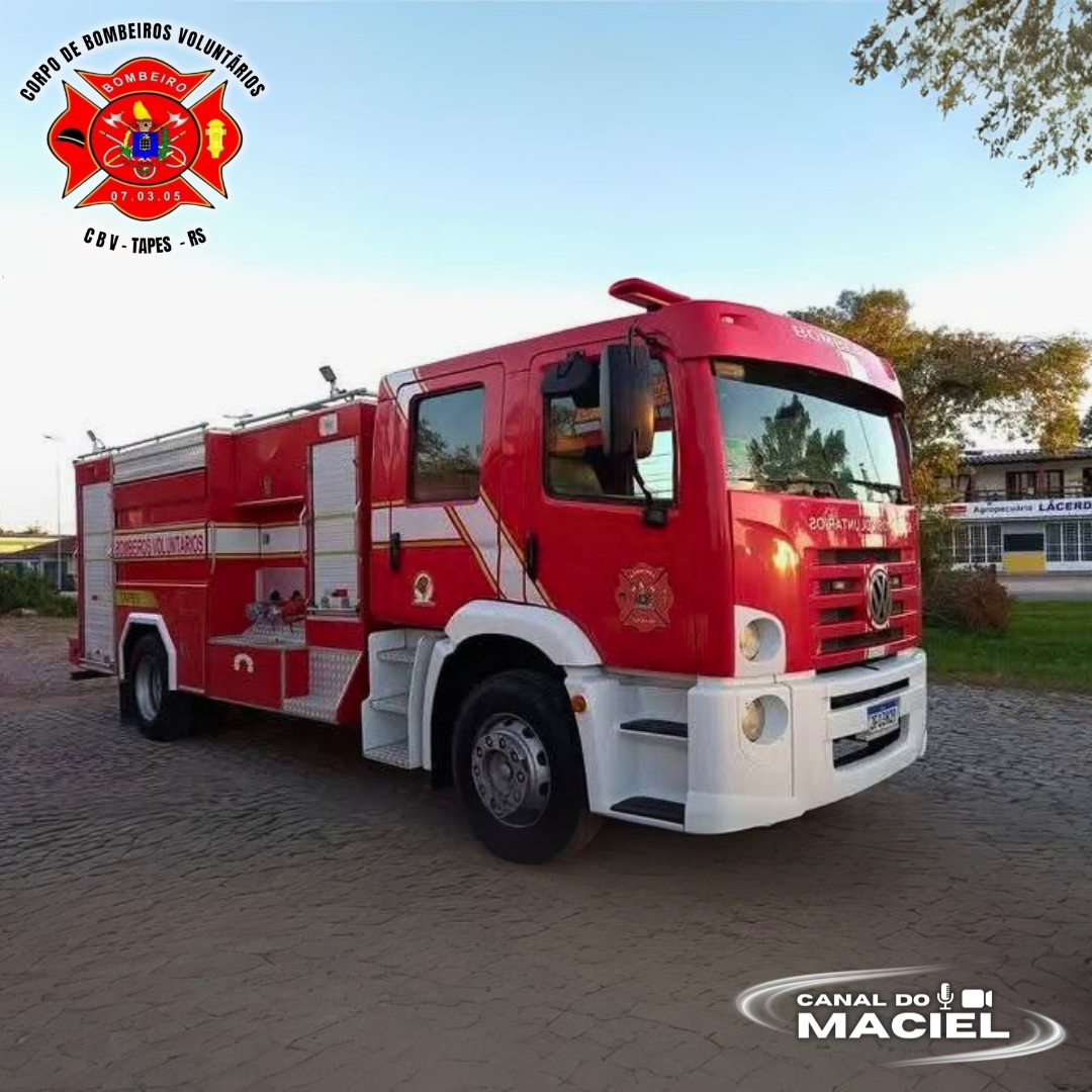 CAMINHÃO DOS BOMBEIROS VOLUNTÁRIOS DE TAPES ESTÁ INOPERANTE