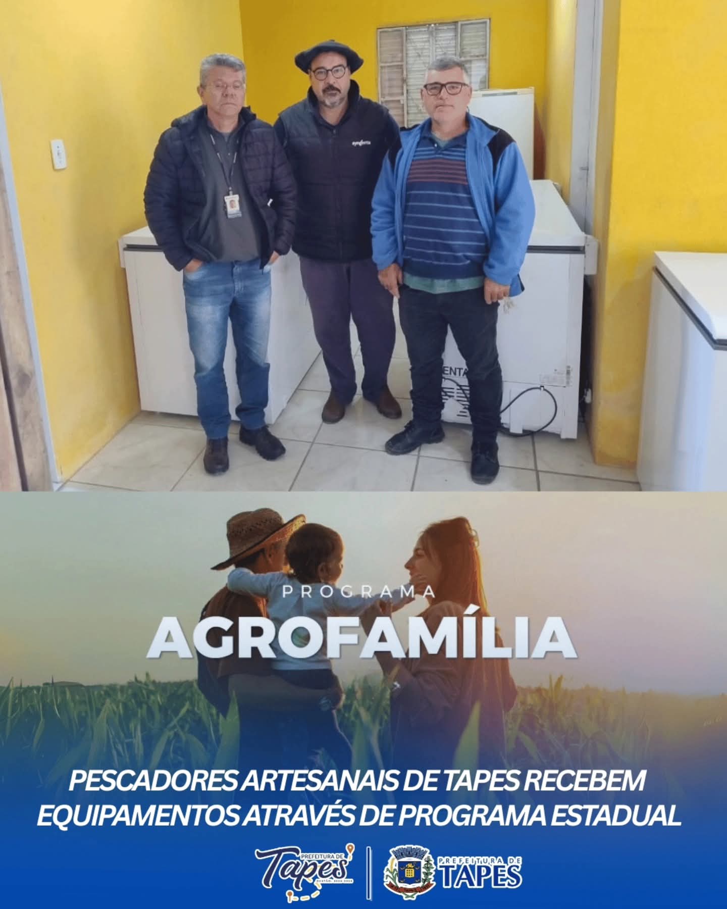 PESCADORES ARTESANAIS DE TAPES RECEBEM EQUIPAMENTOS ATRAVÉS DE PROGRAMA ESTADUAL
