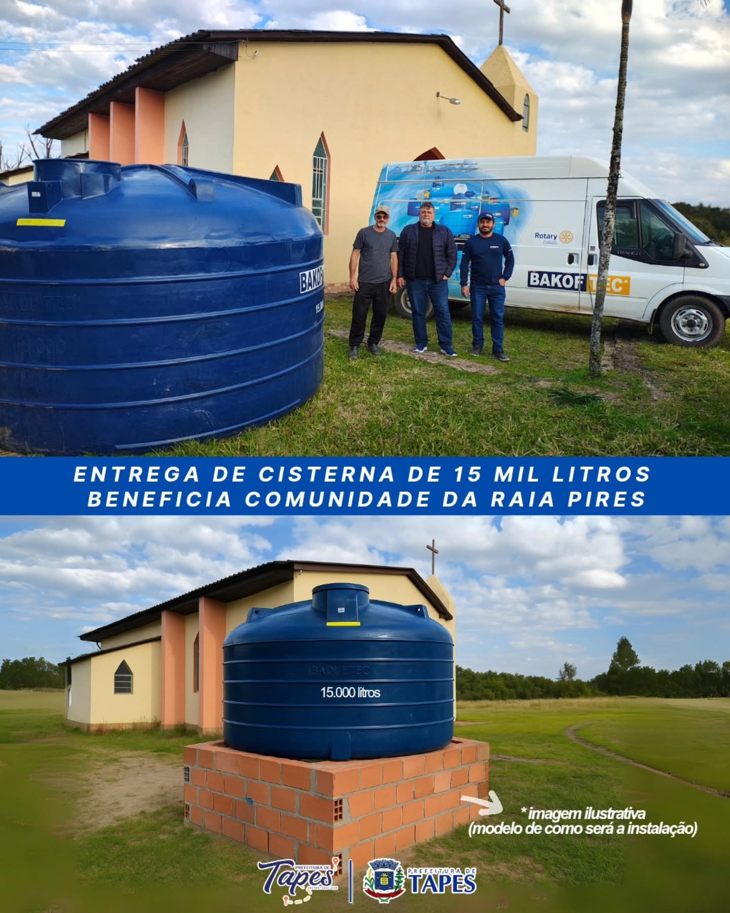 ENTREGA DE CISTERNA DE 15 MIL LITROS BENEFICIA COMUNIDADE DA RAIA PIRES