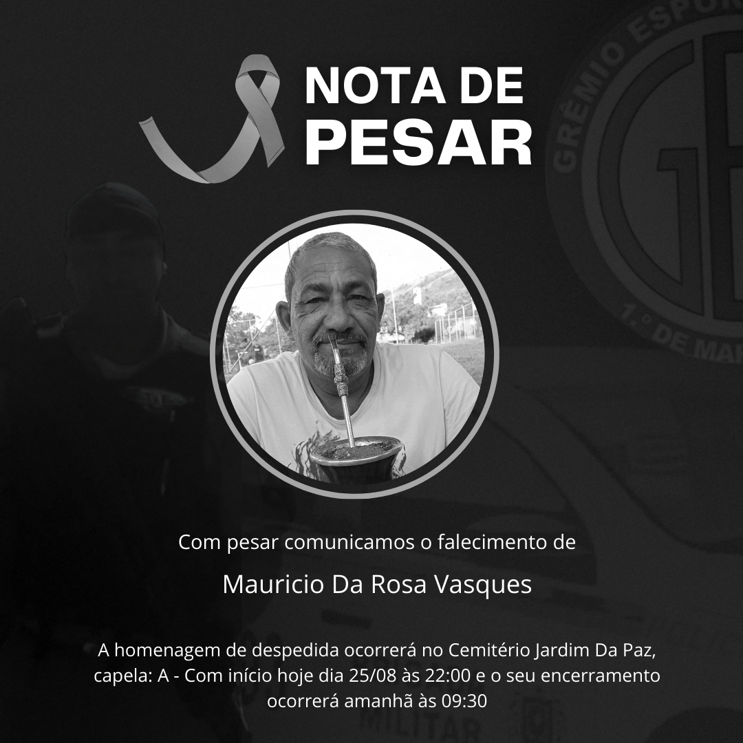 NOTA DE PESAR  Mauricio Da Rosa Vasques