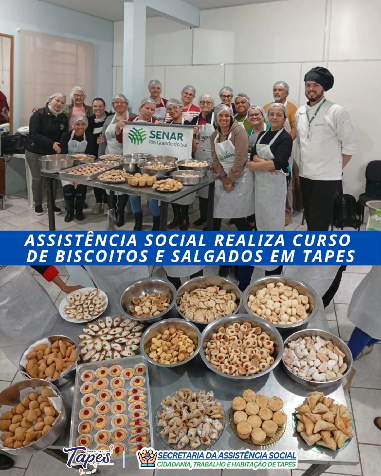 ASSISTÊNCIA SOCIAL REALIZA CURSO DE BISCOITOS E SALGADOS EM TAPES