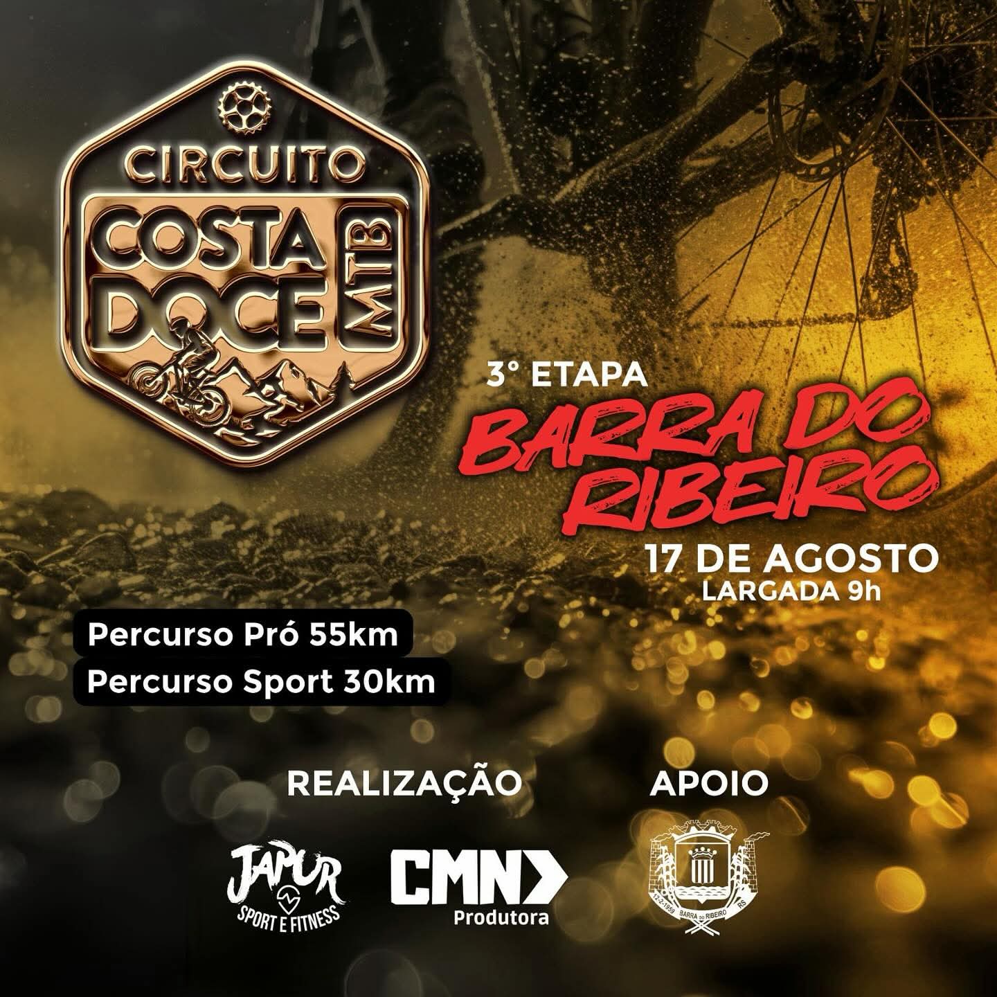 3ª ETAPA DO CIRCUITO COSTA DOCE DE MTB ACONTECE NO PRÓXIMO DOMINGO NA BARRA DO RIBEIRO 