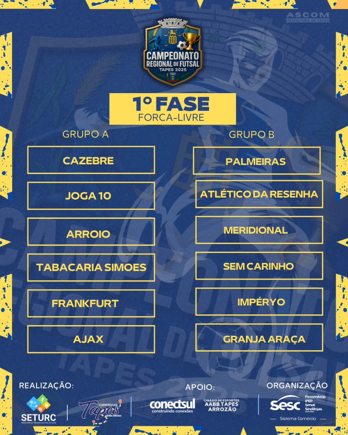 CAMPEONATO REGIONAL DE FUTSAL TAPES 2025 COMEÇA NESTA SEXTA-FEIRA 