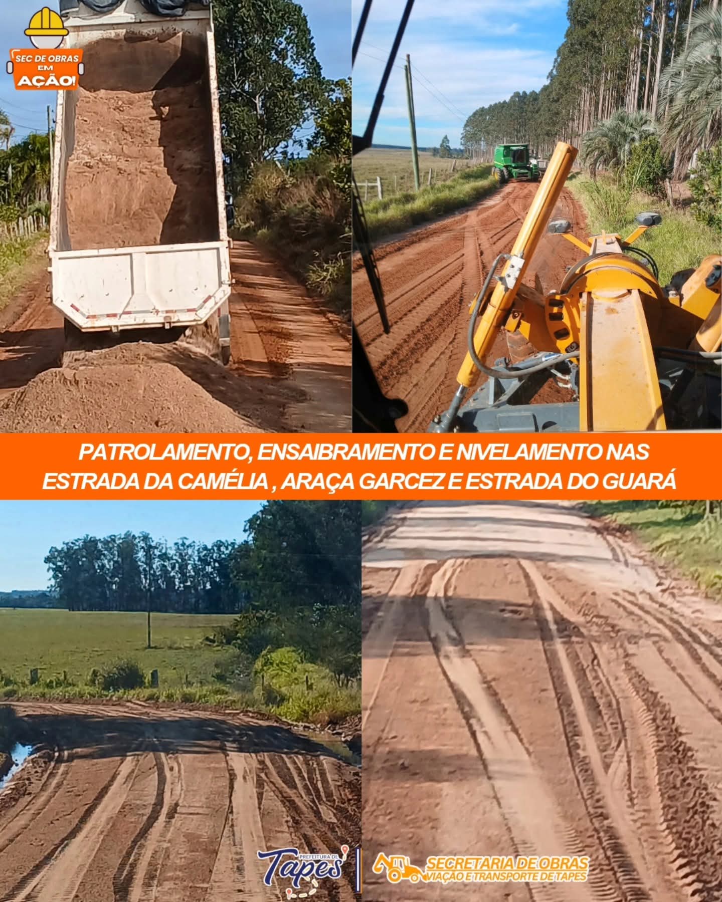 SECRETARIA DE OBRAS SEGUE COM TRABALHOS NAS ESTRADAS DO INTERIOR