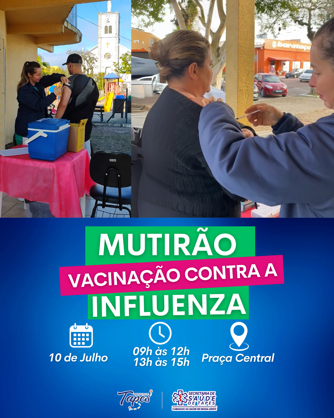 MUTIRÃO DE VACINAÇÃO CONTRA A INFLUENZA ACONTECE HOJE NA PRAÇA RUY BARBOSA