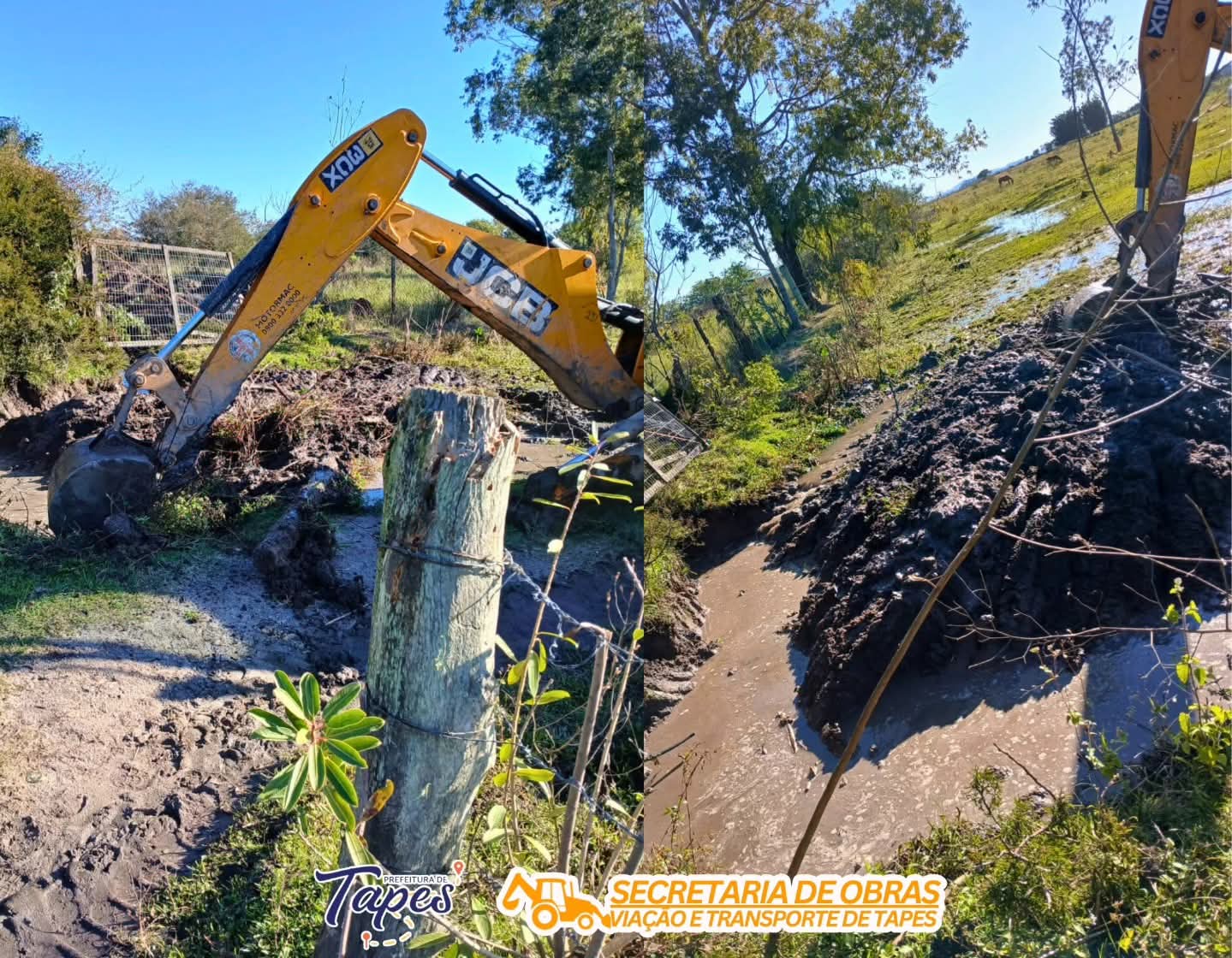 SECRETARIA DE OBRAS REALIZA LIMPEZA PREVENTIVA DOS VALOS NA AVENIDA CAMAQUÃ