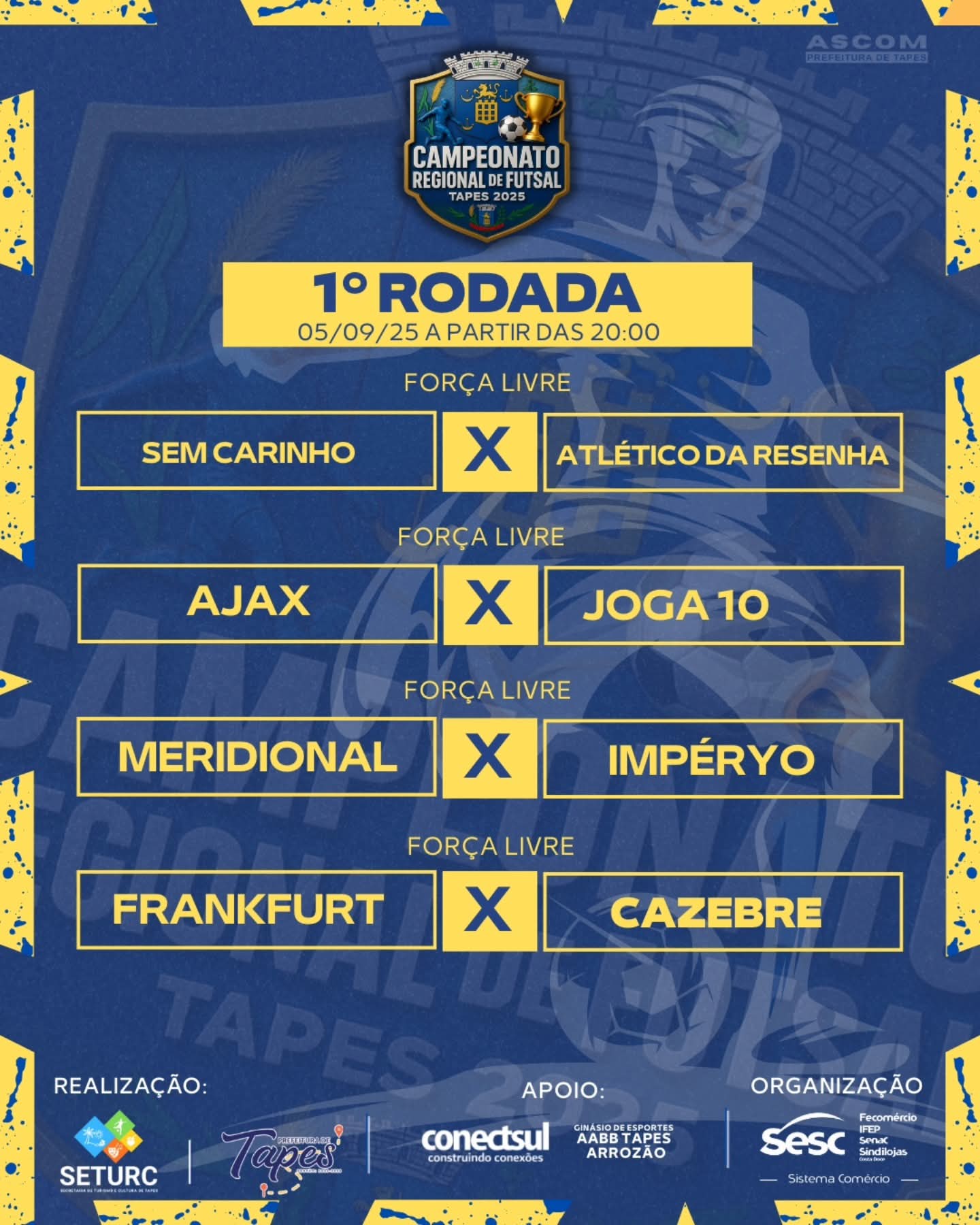CAMPEONATO REGIONAL DE FUTSAL TAPES 2025 COMEÇA NESTA SEXTA-FEIRA 