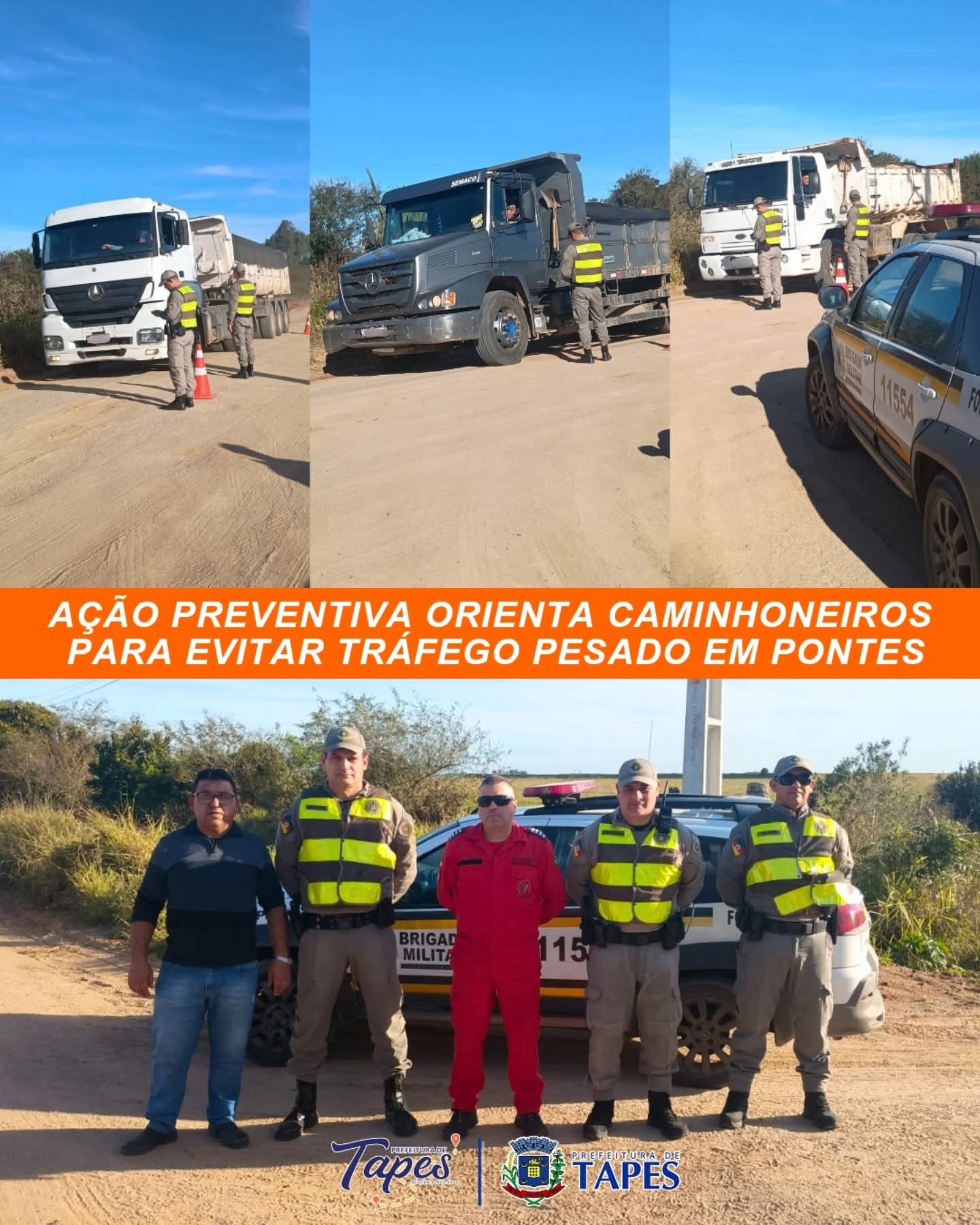 AÇÃO PREVENTIVA ORIENTA CAMINHONEIROS SOBRE RISCO NAS PONTES