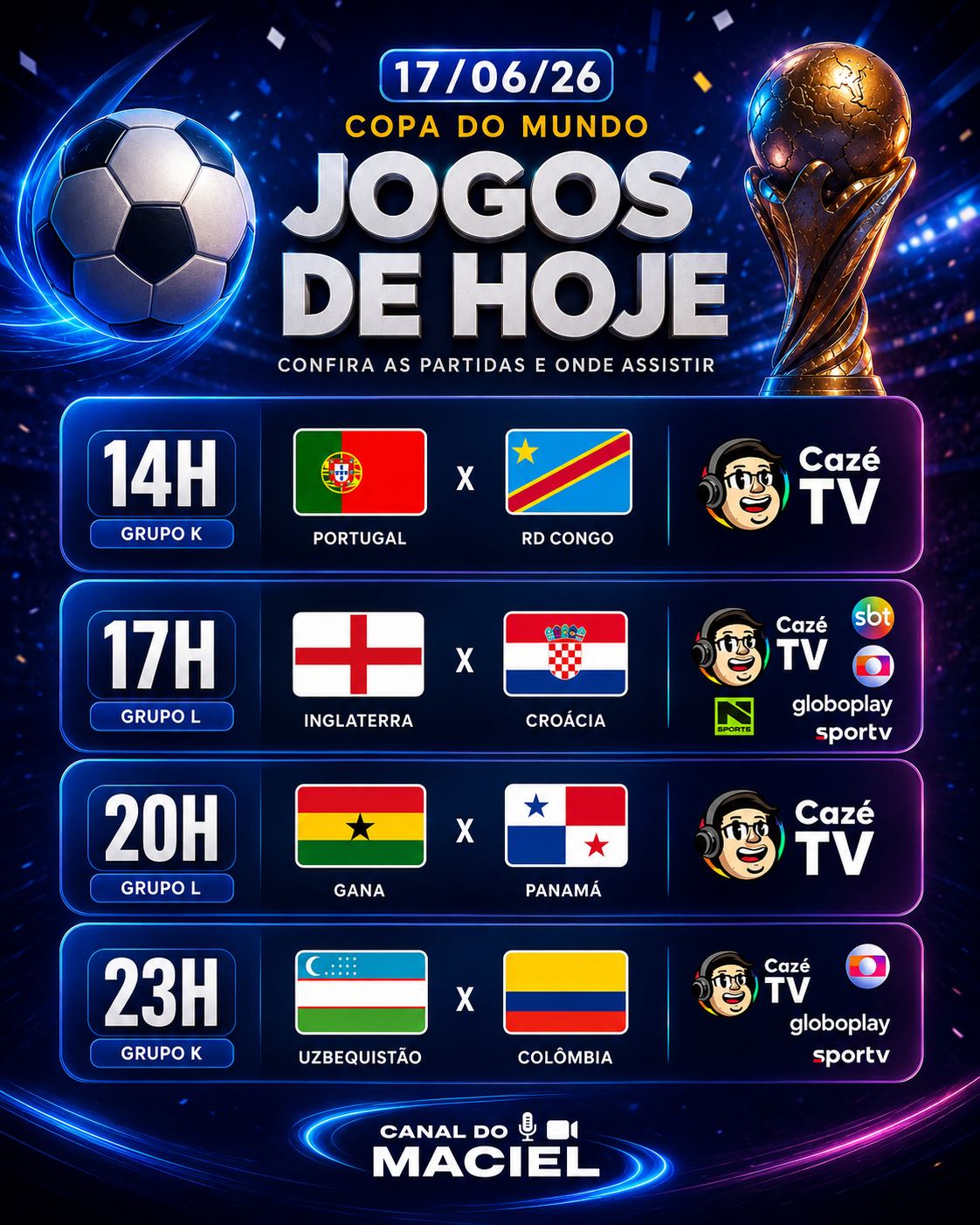 JOGOS DE HOJE PELA COPA DO MUNDO