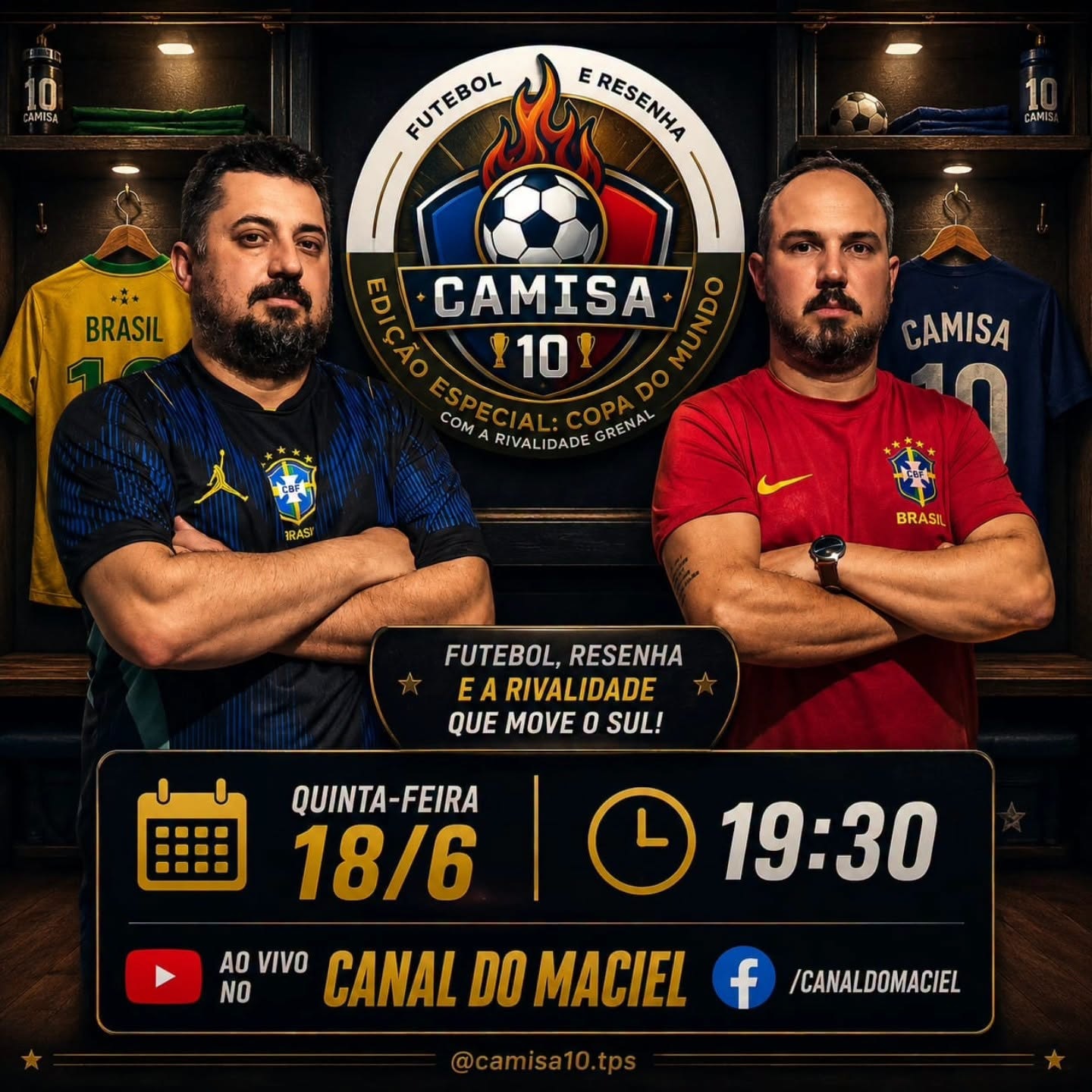 CAMISA 10 PROMETE MUITA RESENHA E RIVALIDADE NESTA QUINTA-FEIRA